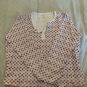 Roller Rabbit Pink Heart Long Sleeve Top